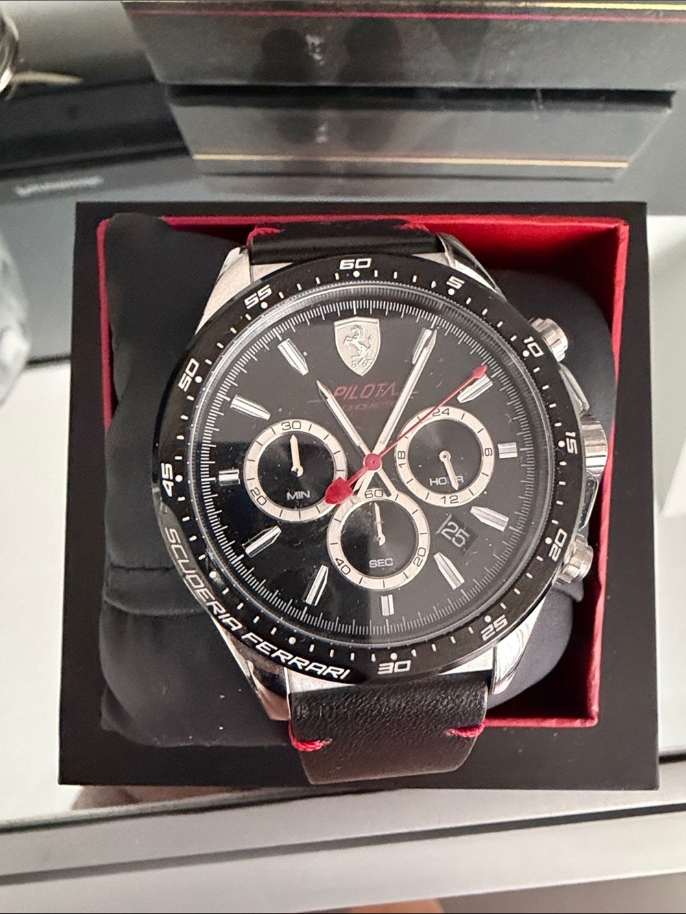 Scuderia Ferrari Black and Red Pilota Chronograph Men's Watch